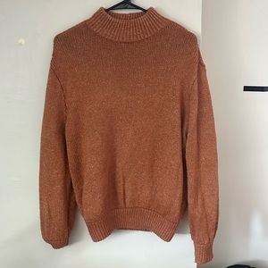 Aerie S light orange oversized mockneck sweater
